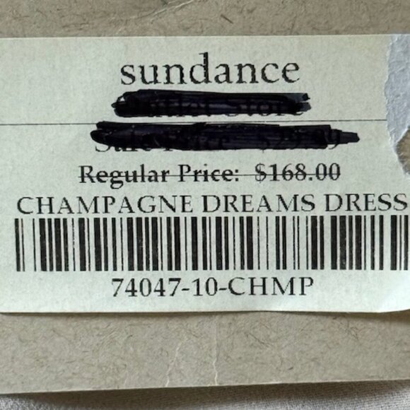 Sundance Champagne Dreams Damask Burnout Velvet Beaded Shift Lined Dress 10 NWT - Picture 15 of 16